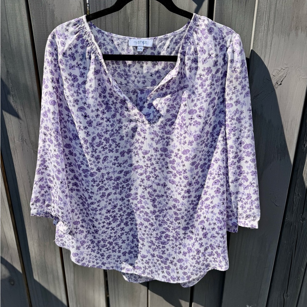 NWT Lavender Floral Blouse